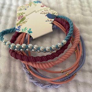 New! 5 pack Assorted Friendship Bracelet Hairties